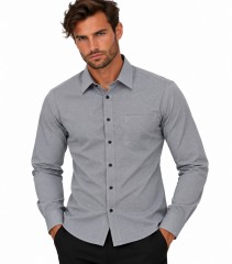             NM h.u slim fit elasztikus ing - Szürke mintás Mintás ing